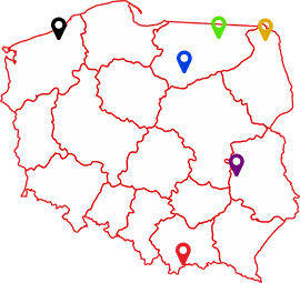 Mapa - Wszystkie ośrodki Urzędu Miasta Stołecznego Warszawy